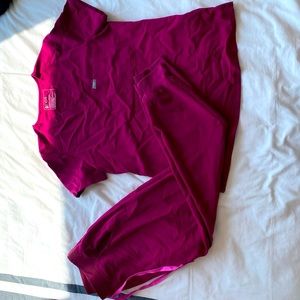 Figs Dark Magenta Scrubs Set